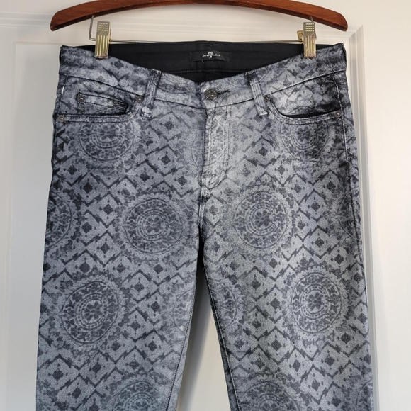 7 For All Mankind Silver Artisan Tile Denim - Picture 1 of 8